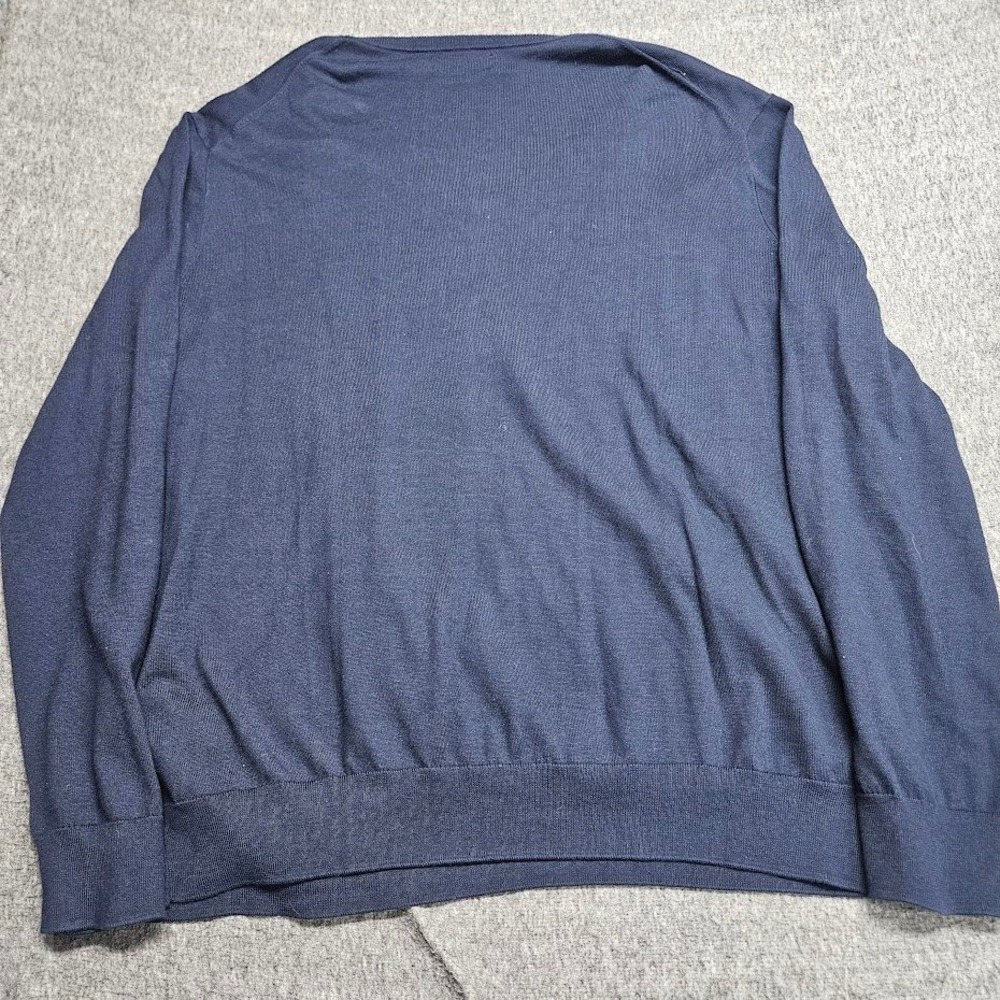 Polo Ralph Lauren Sweater Men XXL Navy Blue V-Neck Cotton Pony Logo - Picture 7 of 8